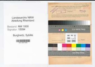 Entnazifizierung Sybille Burghartz, geb. 03.08.1902 (Postangest.)