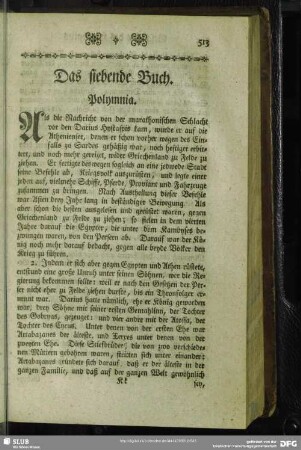 Das siebende Buch. Polymnia