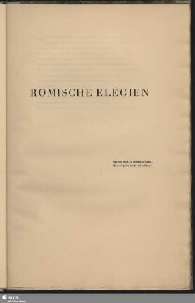Römische Elegien