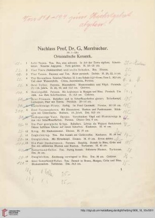Orientalische Keramik (Nr.1-25)