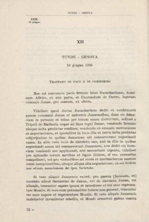 XII Tunisi - Genova 10 giugno 1236