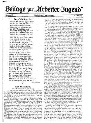 Der Undankbare : [Beilage zur "Arbeiter-Jugend"]