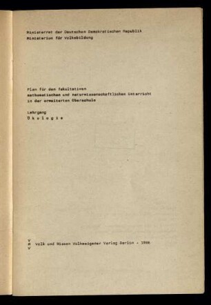 Lehrgang Ökologie