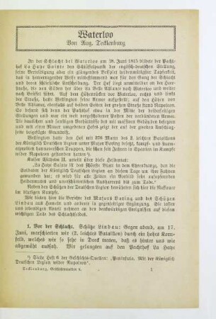 Waterloo. Von Aug. Tecklenburg