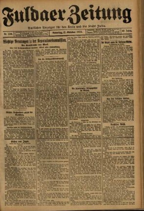 Erste Ausgabe vom Sonntag, den 15. Oktober 1922.