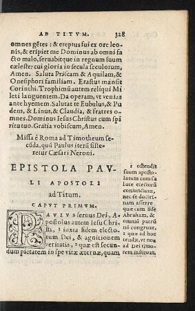 Epistola Pauli Apostoli ad Titum.