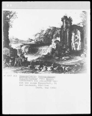 Römische Landschaft mit Wasserfall