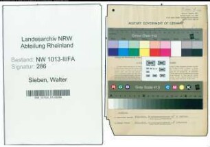 Entnazifizierung Walter Sieben , geb. 11.08.1908 (Lebensmittelchemiker)