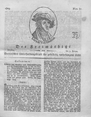 Nro. 37., Dienstag, den 21. Februar 1809