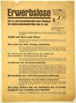 Programmatischer Wahlaufruf der Sozialdemokraten gegen Hitler anlässlich der Reichstagswahl Juli 1932