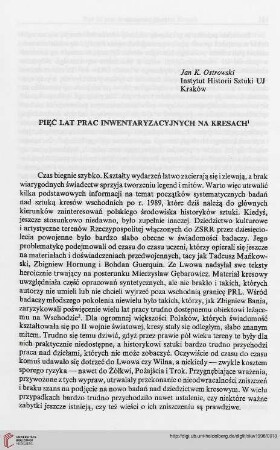 3: Pięć lat prac inwentaryzacyjnych na kresach