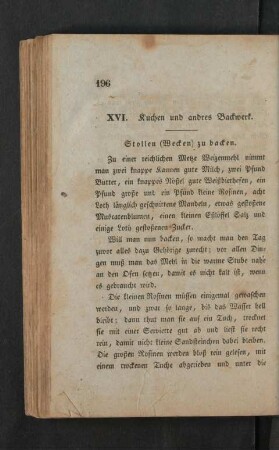 XVI. Kuchen und andres Backwerk.