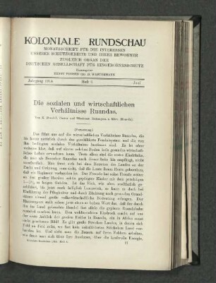 Die sozialen und wirtschaftlichen Verhältnisse Ruandas.