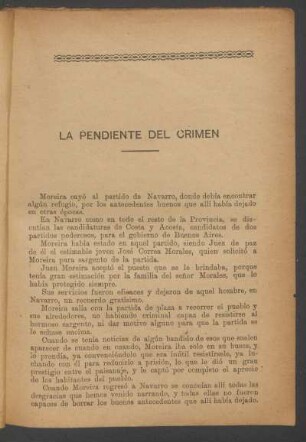La pendiente del crimen