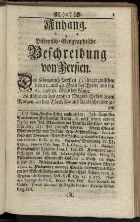 Anhang. Historisch-Geographische Beschreibung von Persien.