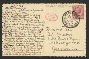 Brief an Willy Strecker : 20.08.1920