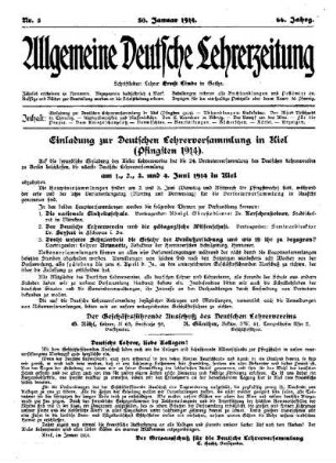 Einladung zur Deutschen Lehrerversammlung in Kiel (Pfingsten 1914)