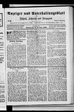 Anzeiger und Unterhaltungsblatt für Zülpich, Lechenich und Umgegend