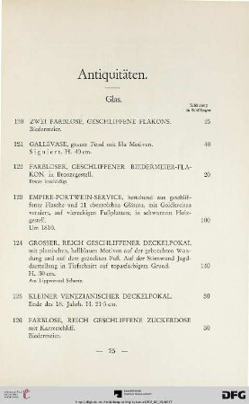 Glas (Nr. 120-137)