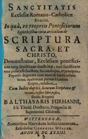Sanctitatis Ecclesiae Romano-Catholicae Eversio