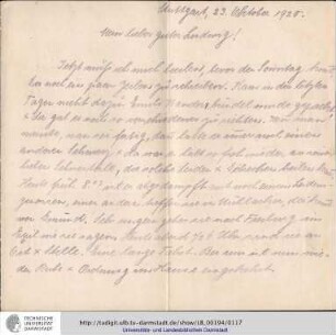 Brief vom 23.10.1920