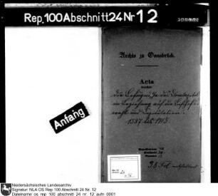 Befugnisse des Osnabrücker Domkapitels bei Bischofswahl und Kapitulation Enthält u.a.: Schreiben des Fürstbischofs Bernhard von Waldeck; Schreiben Philipp Sigismunds; Schreiben des Osnabrücker Domkapitels an den Rentmeister Stephan Meiering von Grönenberg; Exemplar der Capitulatio perpetua, mit Postulata des Domkapitels