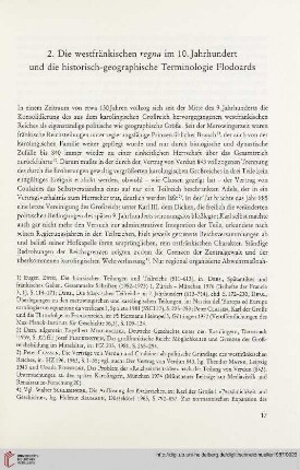 2. Die westfränkischen regna im 10. Jahrhundert und die historisch-geographische Terminologie Flodoards