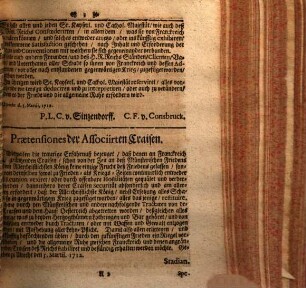 Specificirte Praetensiones Deren Samtlichen Hohen Alliirten, So denen Frantzösischen Plenipotentiarien auf dem Friedens-Congress zu Utrecht den 5. Martii 1712, überreichet worden : Zur Antwort auf die specifique Declarationes derer Offerirungen von Franckreich, um einen General-Frieden, zum Vergnügen aller derer jenigen, so in gegenwärtigem Krieg interessirt seyn, zu machen