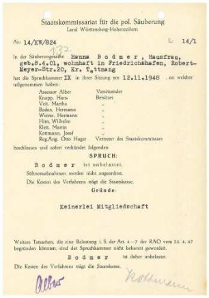 Bodmer, Hanna