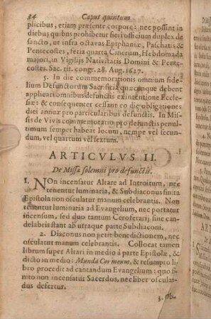 Articvlvs II. De Missa solemni pro defunctis.