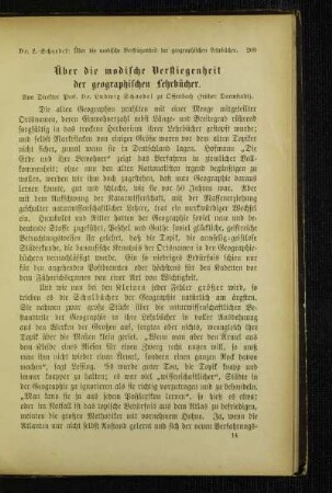 Über die modische Verstiegenheit der geographischen Lehrbücher