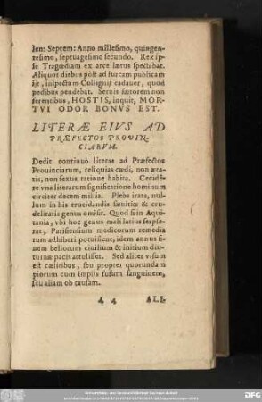 Literae Eius Ad Praefectos Provinciarum.