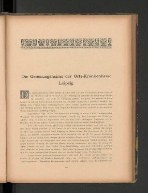Die Genesungsheime der Orts-Krankenkasse Leipzig.