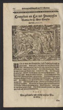 Evangelium am Ein und Zwantzigsten Sonntag nach der H. Drey-Einigkeit. ...