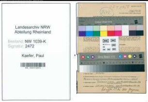 Entnazifizierung Paul Kaefer , geb. 14.11.1904 (Kaufmann)