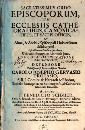Sacratissimus ordo episcoporum, cum ecclesiis cathedralibus, canonicatibus et sacris officiis