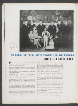 Las bodas de plata matrimoniales de los esposos Boix-Larriera
