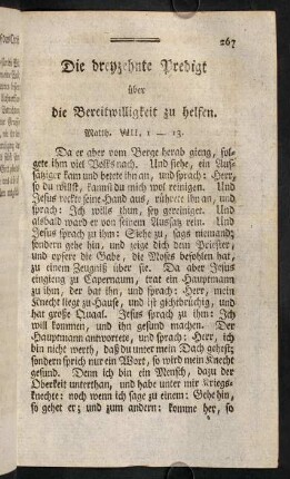 267-281, XIII. Die Bereitwilligung zu helfen, Matth. VIII, 1-13.