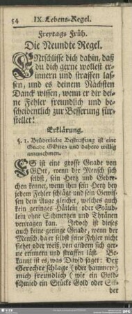Freytags Früh. Die Neundte Regel