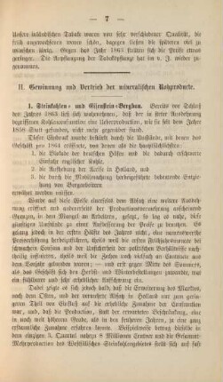 II. Gewinnung und Vertrieb der mineralischen Rohprodukte.