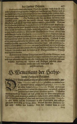 S. Wenceslaus der Sechszehende Hertzog in Behaimb