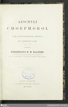 Aeschyli Choephoroi