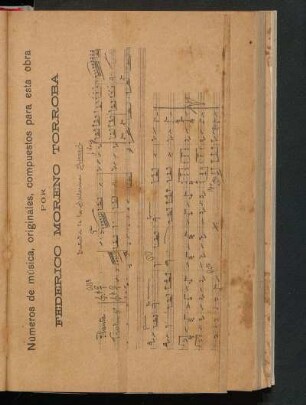 Números de música, originales, compuestos para esta obra