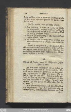 195. Woher es komme, wenn die Kühe und Ochsen Blut harnen?