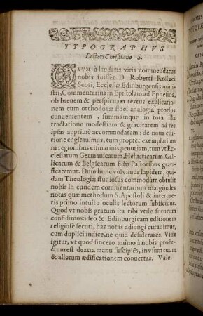 Typographvs. Lectori Christiano S.