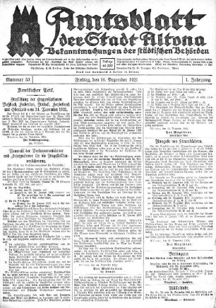 Nummer 53 : Freitag, den 16. Dezember 1921