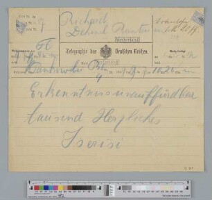 Telegramm an Richard Dehmel