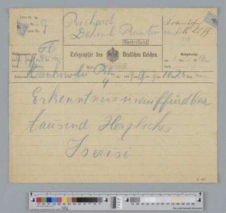Telegramm an Richard Dehmel