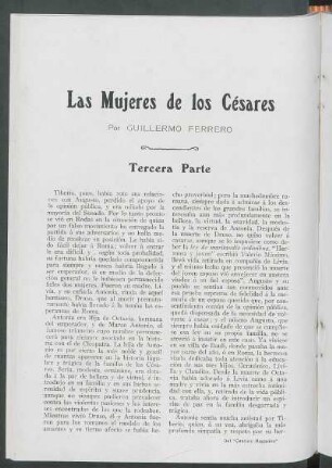 Las Mujeres de los Césares [Continuación] : [Del "Century Magazine", 1911]