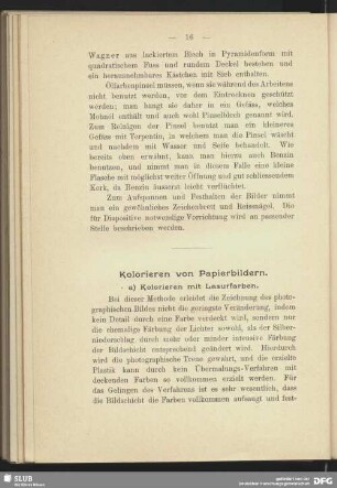 Kolorieren von Papierbildern